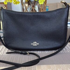 Coach Black Pebbled Leather Crossbody Bag